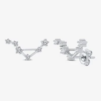 Limited Quantities! 1/5 CT. Natural White Diamond Sterling Silver 15mm Round Stud Earrings