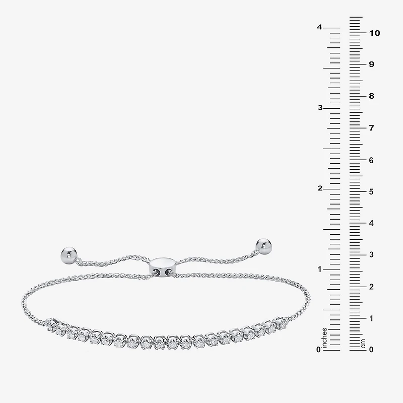 Limited Quantities! Womens 1/2 CT. T.W. Natural White Diamond Sterling Silver Round Bolo Bracelet