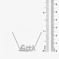 Limited Quantities! "Faith" Womens 1/8 CT. T.W. Natural White Diamond Sterling Silver 18 Inch Pendant Necklace