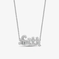 Limited Quantities! "Faith" Womens 1/8 CT. T.W. Natural White Diamond Sterling Silver 18 Inch Pendant Necklace