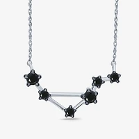 Midnight Black Limited Quantities! "Libra" Constellation Womens 1/5 CT. Natural Black Diamond Sterling Silver Star 18 Inch Pendant Necklace