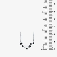 Midnight Black Limited Quantities! "Libra" Constellation Womens 1/5 CT. Natural Black Diamond Sterling Silver Star 18 Inch Pendant Necklace