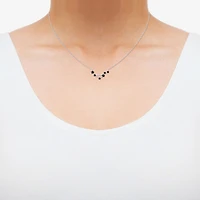 Midnight Black Limited Quantities! "Libra" Constellation Womens 1/5 CT. Natural Black Diamond Sterling Silver Star 18 Inch Pendant Necklace