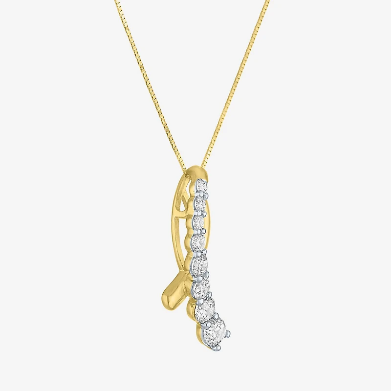 G-H / Si2-I1) Womens 2/3 Ct. T.W. Lab Grown White Diamond 10K Gold 18 Inch Pendant Necklace