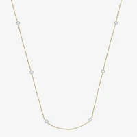 Floating Diamonds (F / Vs2) Womens 14K Gold 24 Inch Cable Chain Necklace