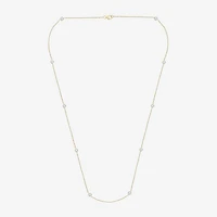 Floating Diamonds (F / Vs2) Womens 14K Gold 24 Inch Cable Chain Necklace