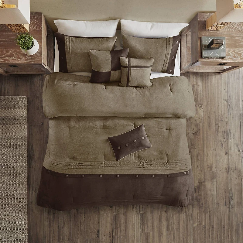 Madison Park Westbrook 7-Pc. Faux Suede Comforter Set