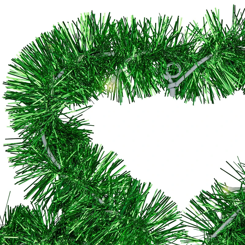 Northlight 25" Led Lighted Tinsel Shamrock Window Battery Operated St. Patricks Day Indoor Garland