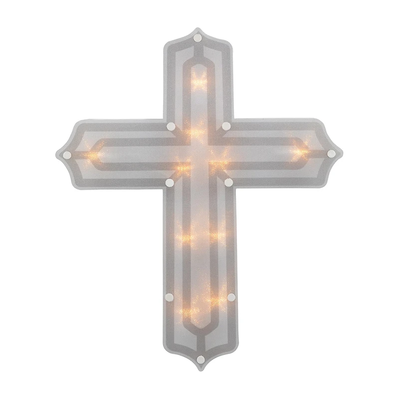 Northlight 14" Lighted Cross Window Easter Window Decor