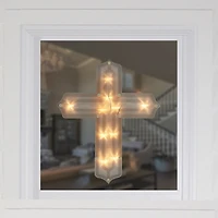 Northlight 14" Lighted Cross Window Easter Window Decor