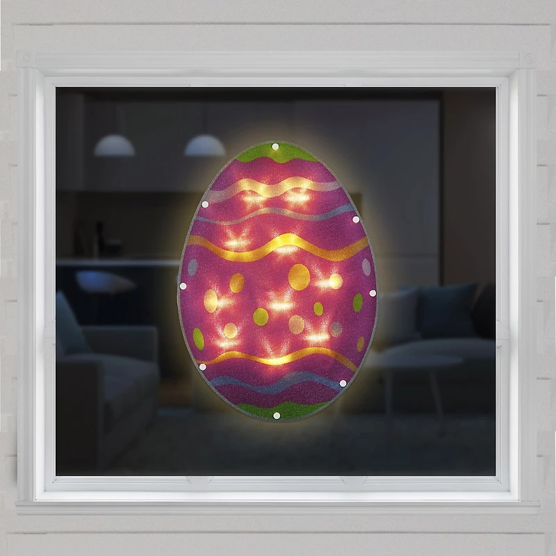 Northlight 14" Battery Operated Led Lighted Egg Window Easter Window Decor