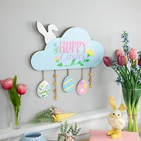 Northlight 16" Hoppy Wooden  With Bunny And Eggs Wall Sign