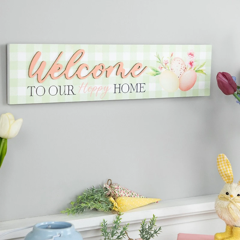 Northlight 20" Welcome To Our Hoppy Home Wall Sign
