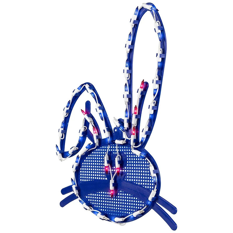 Northlight 17" Blue Lighted Bunny Head Window Easter Window Decor