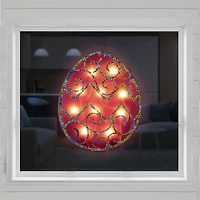Northlight 12" Pink Lighted Egg Easter Window Decor