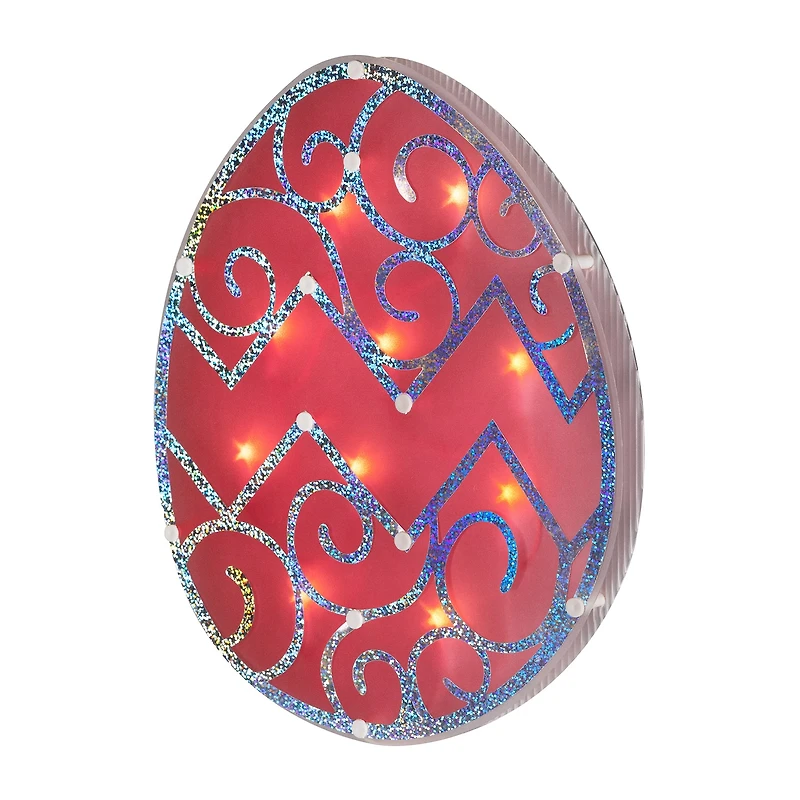 Northlight 12" Pink Lighted Egg Easter Window Decor