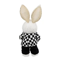 Northlight 10" Boy Rabbit In Checkered Jacket Easter Figurine