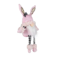 Northlight 12" Bunny Ears Sitting With Dangling Legs Easter Gnome