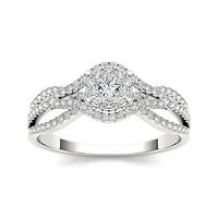 1/2 CT.T.W. Natural Diamond 10K White Gold Engagement Ring