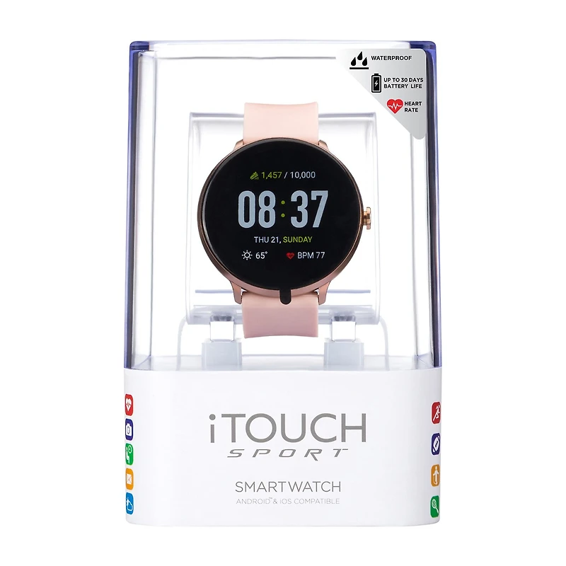 Itouch Sport Womens Multi-Function Pink Smart Watch 42003r-18-0aa
