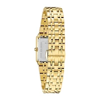 Bulova Quadra Womens Gold Tone Stainless Steel Bracelet Watch 97p140