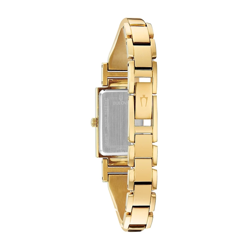 Bulova Classic Womens Gold Tone Stainless Steel Bangle Watch 97p141