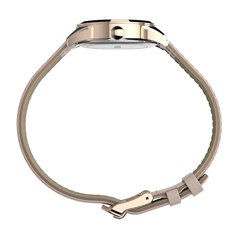 Timex Womens Rose Goldtone Leather Strap Watch Tw2t66500jt