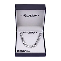 J.P. Army Mens Stainless Steel 24 Inch Link Chain Necklace
