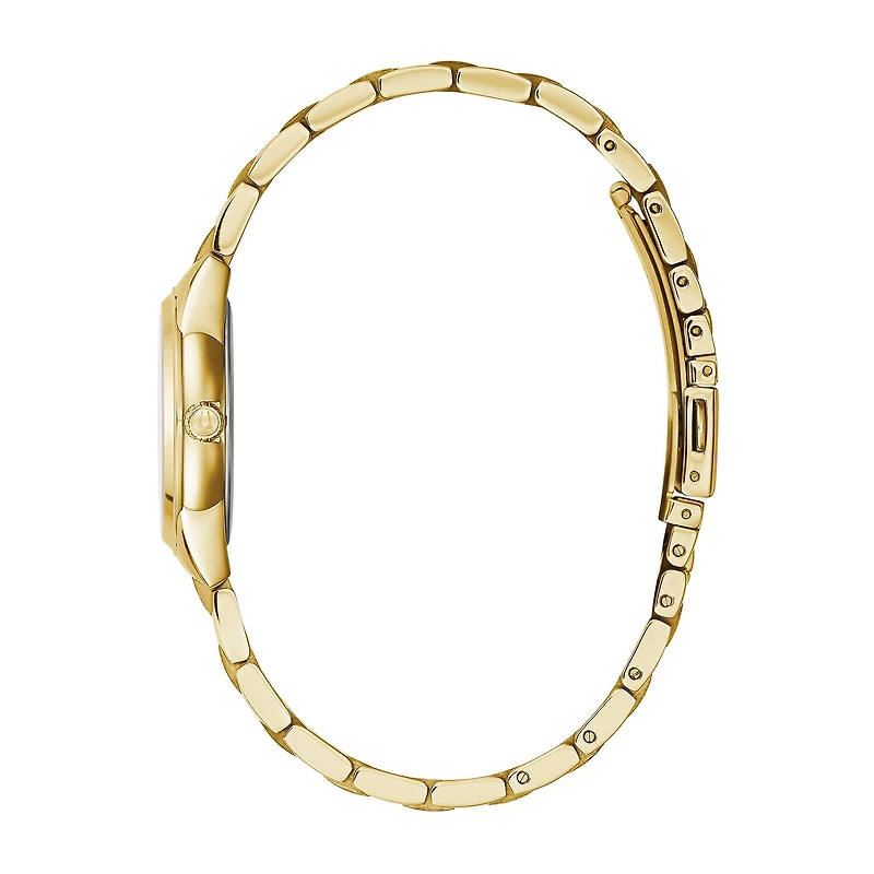 Bulova Sutton Womens Gold Tone Stainless Steel Bracelet Watch 97p150