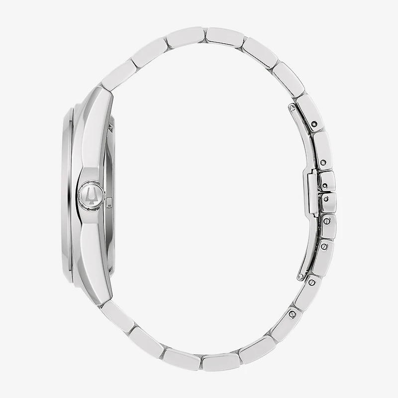 Bulova Surveyor Mens Automatic Silver Tone Stainless Steel Bracelet Watch 96a275