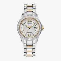 Citizen Womens Crystal Accent Two Tone Stainless Steel Bracelet Watch Fe1146-71a