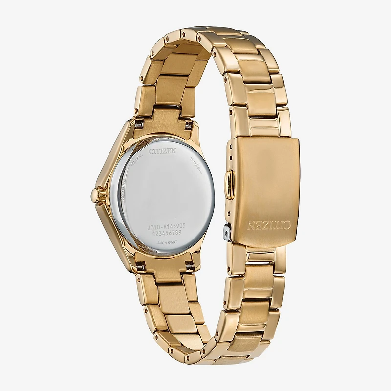 Citizen Womens Crystal Accent Gold Tone Stainless Steel Bracelet Watch Fe1147-79p