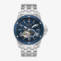 Bulova Marine Star Series A Mens Automatic Chronograph Silver Tone Stainless Steel Bracelet Watch 98a302
