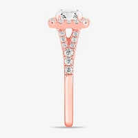 Signature By Modern Bride (G-H / Si1-Si2) Womens 1 3/8 CT. T.W. Lab Grown White Diamond 14K Gold Cushion Side Stone Engagement Ring