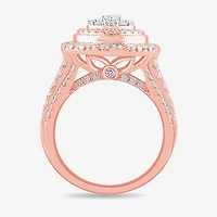 (G-H / Si1-Si2) Womens 2 CT. T.W. Lab Grown White Diamond 10K Gold Pear Side Stone Engagement Ring