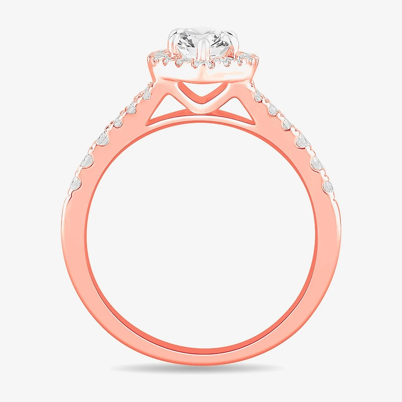 Signature By Modern Bride (G-H / Si1-Si2) Womens 1 3/8 CT. T.W. Lab Grown White Diamond 14K Gold Marquise Side Stone Engagement Ring