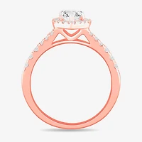 Signature By Modern Bride (G-H / Si1-Si2) Womens 1 3/8 CT. T.W. Lab Grown White Diamond 14K Gold Marquise Side Stone Engagement Ring