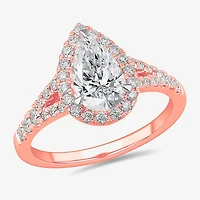 Signature By Modern Bride (G-H / Si1-Si2) Womens 1 3/8 CT. T.W. Lab Grown White Diamond 14K Gold Pear Side Stone Engagement Ring