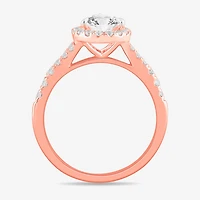 Signature By Modern Bride (G-H / Si1-Si2) Womens 1 3/8 CT. T.W. Lab Grown White Diamond 14K Gold Pear Side Stone Engagement Ring