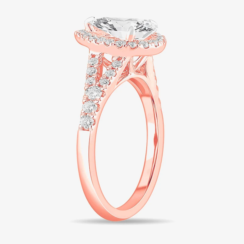 Signature By Modern Bride (G-H / Si1-Si2) Womens 1 3/8 CT. T.W. Lab Grown White Diamond 14K Gold Pear Side Stone Engagement Ring