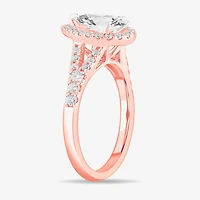 Signature By Modern Bride (G-H / Si1-Si2) Womens 1 3/8 CT. T.W. Lab Grown White Diamond 14K Gold Pear Side Stone Engagement Ring