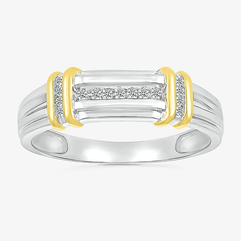 5.10mm Unisex Adult 1/4 CT. T.W. Natural White Diamond 10K Two Tone Gold Marquise Halo Side Stone Ring Set
