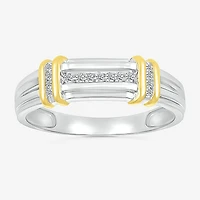 5.10mm Unisex Adult 1/4 CT. T.W. Natural White Diamond 10K Two Tone Gold Marquise Halo Side Stone Ring Set