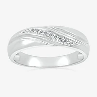 4.65mm Unisex Adult 1/4 CT. T.W. Natural White Diamond 10K Gold Marquise Side Stone Wedding Ring Set