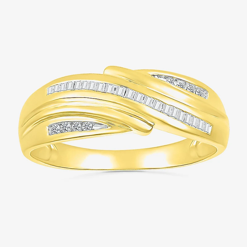 4.80mm Unisex Adult 1/3 CT. T.W. Natural White Diamond 10K Gold Round Side Stone Wedding Ring Set