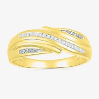 4.80mm Unisex Adult 1/3 CT. T.W. Natural White Diamond 10K Gold Round Side Stone Wedding Ring Set