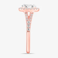 Signature By Modern Bride (G-H / Si1-Si2) Womens 1 3/8 CT. T.W. Lab Grown White Diamond 14K Gold Oval Side Stone Engagement Ring