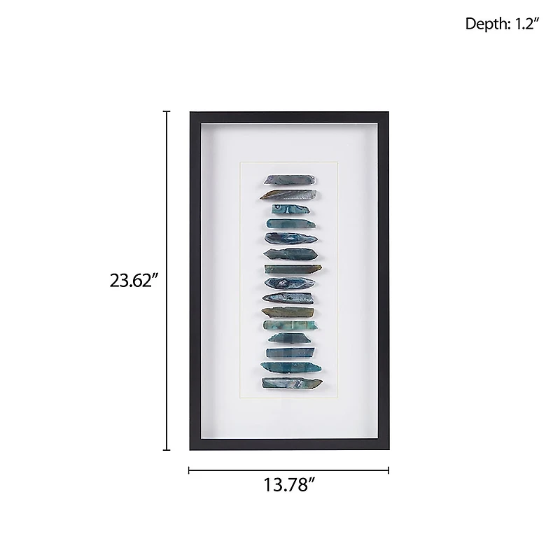 INK+IVY Cerulean Stones Agate Framed Shadow Box Art