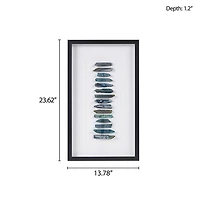 INK+IVY Cerulean Stones Agate Framed Shadow Box Art