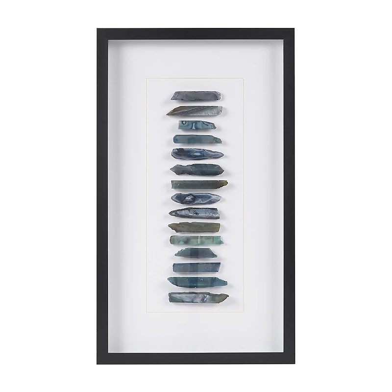 INK+IVY Cerulean Stones Agate Framed Shadow Box Art